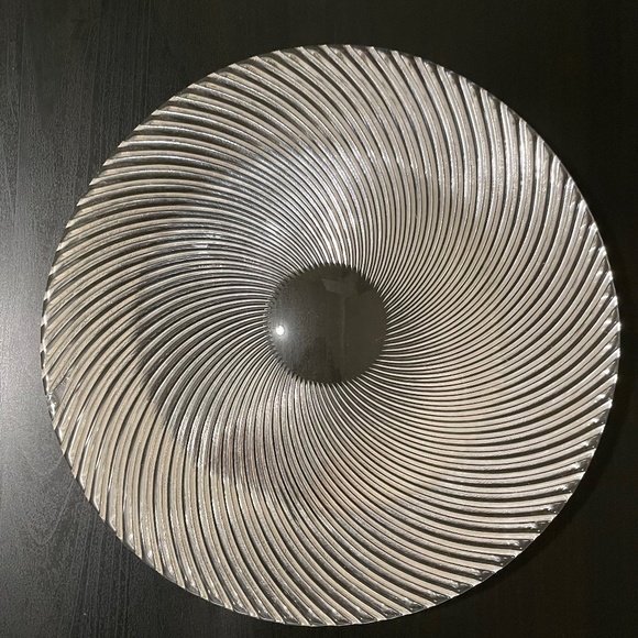 Tiffany & Co.Crystal Glass Platter Swirl Cut